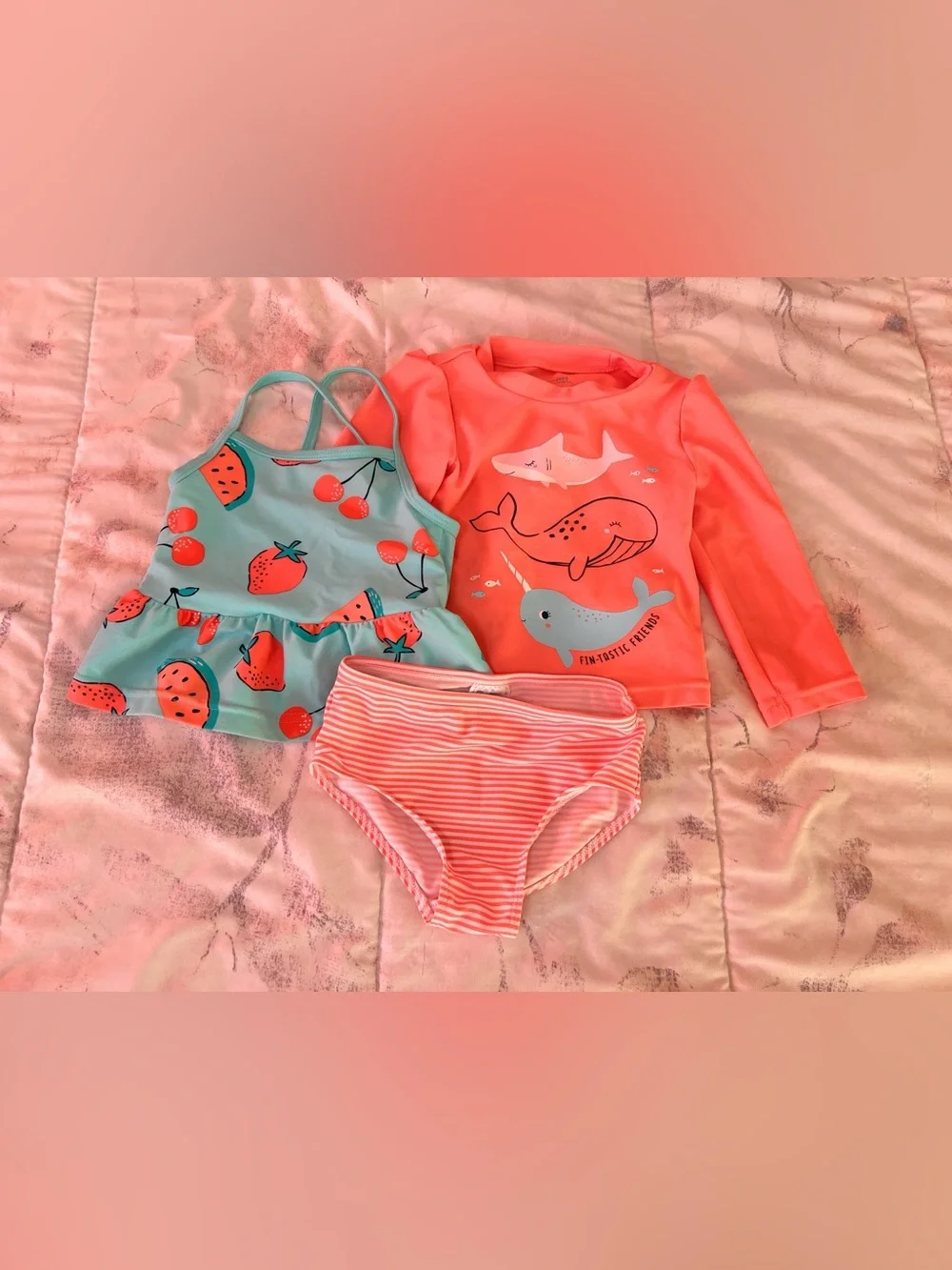 Set of 3, 18 months old girl swimsuits bundle